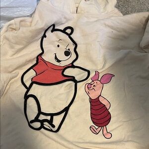 Disney Cream Hoodie with Red and Pink Characters